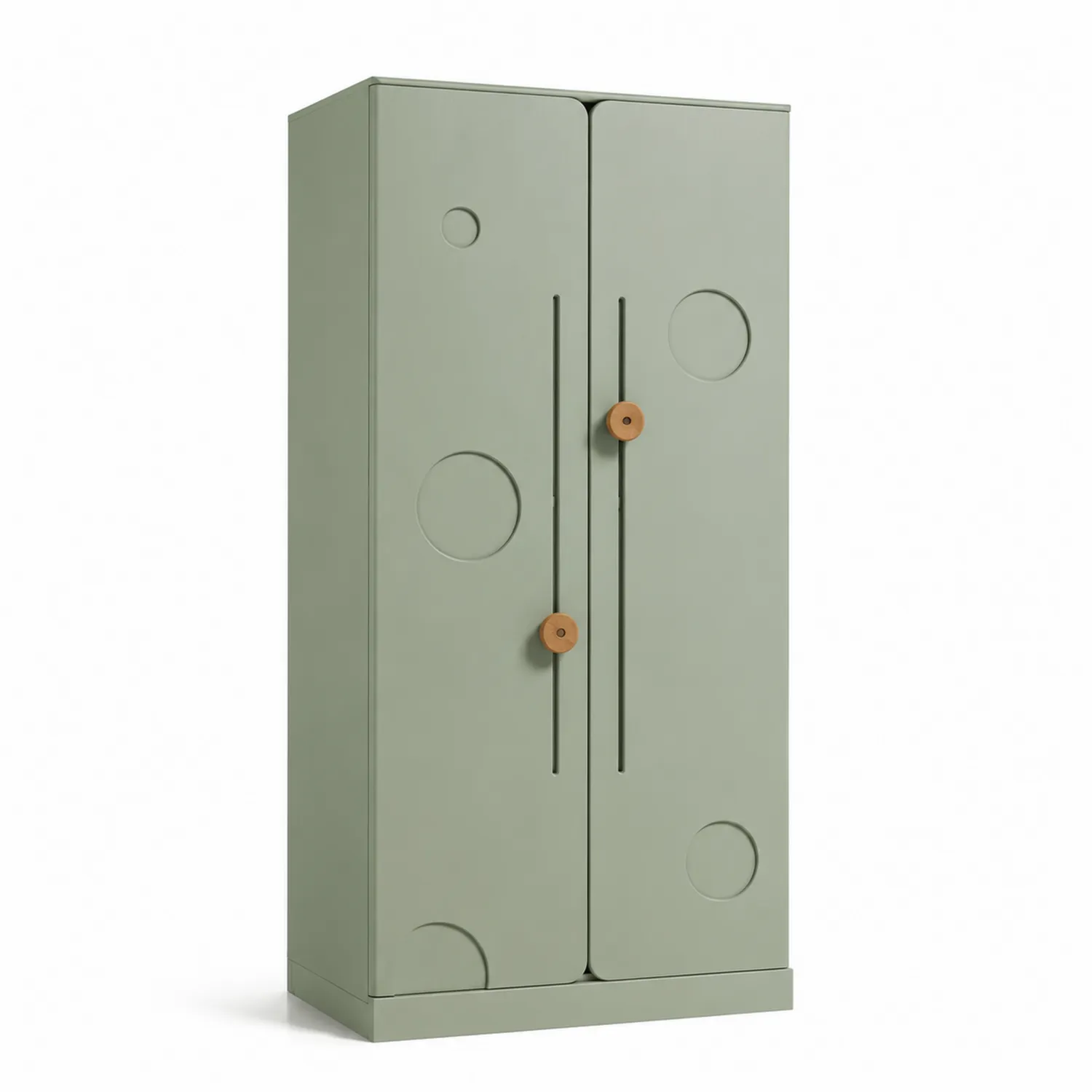 Armoire en bois avec motifs circulaires 100x50x200cm-Hearthlyeu