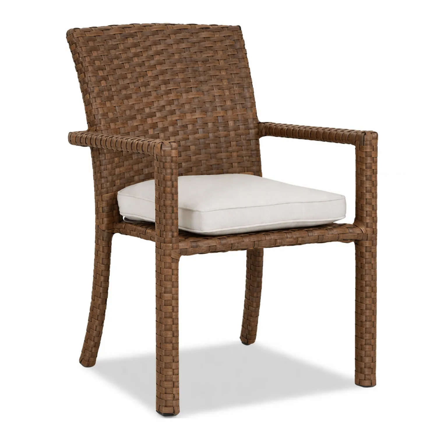 Chaise de Patio en Rotin avec Coussin Blanc-Hearthlyeu