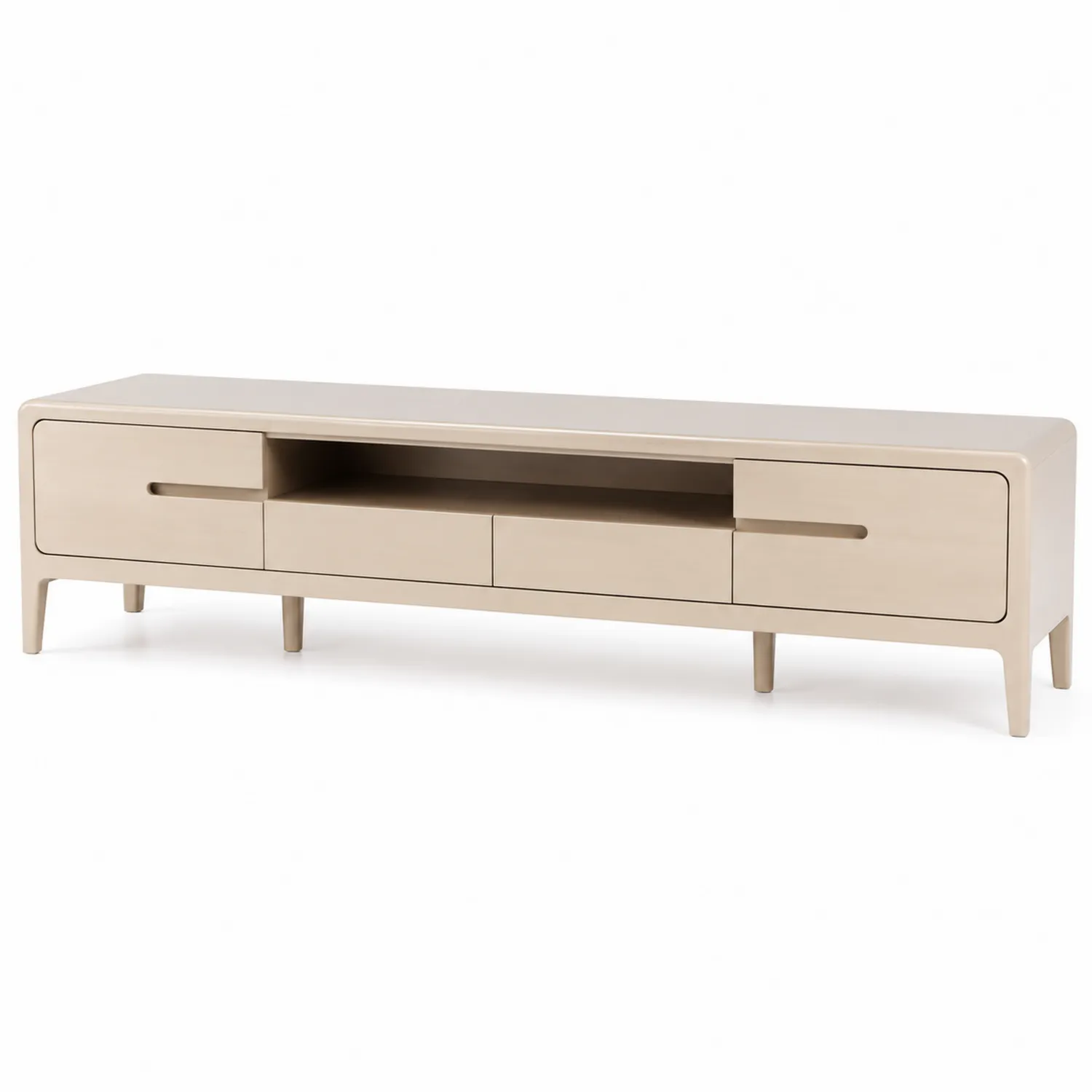 Meuble TV en bois beige avec tiroirs 180 cm-Hearthlyeu