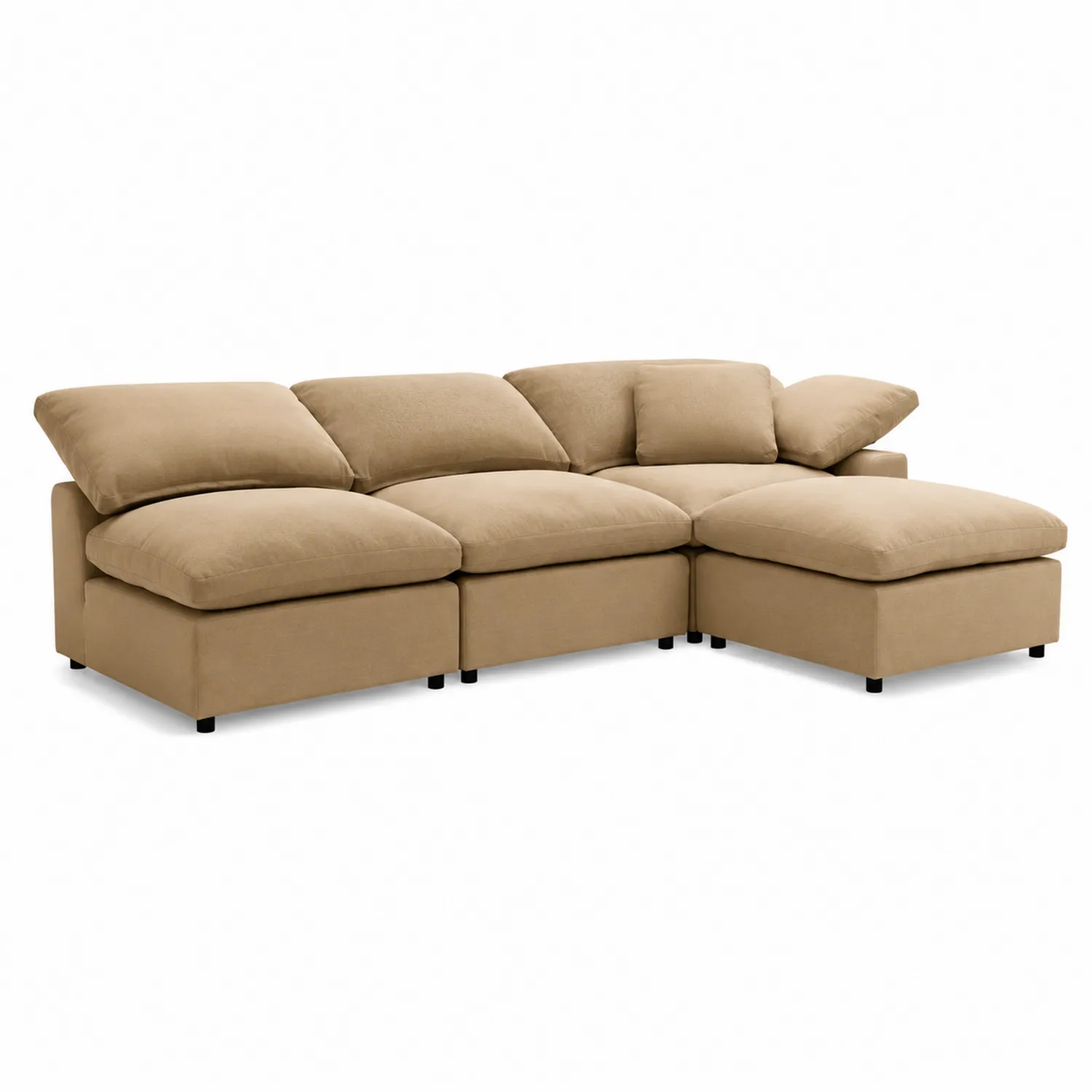 Canapé sectionnel en polyester beige-Hearthlyeu