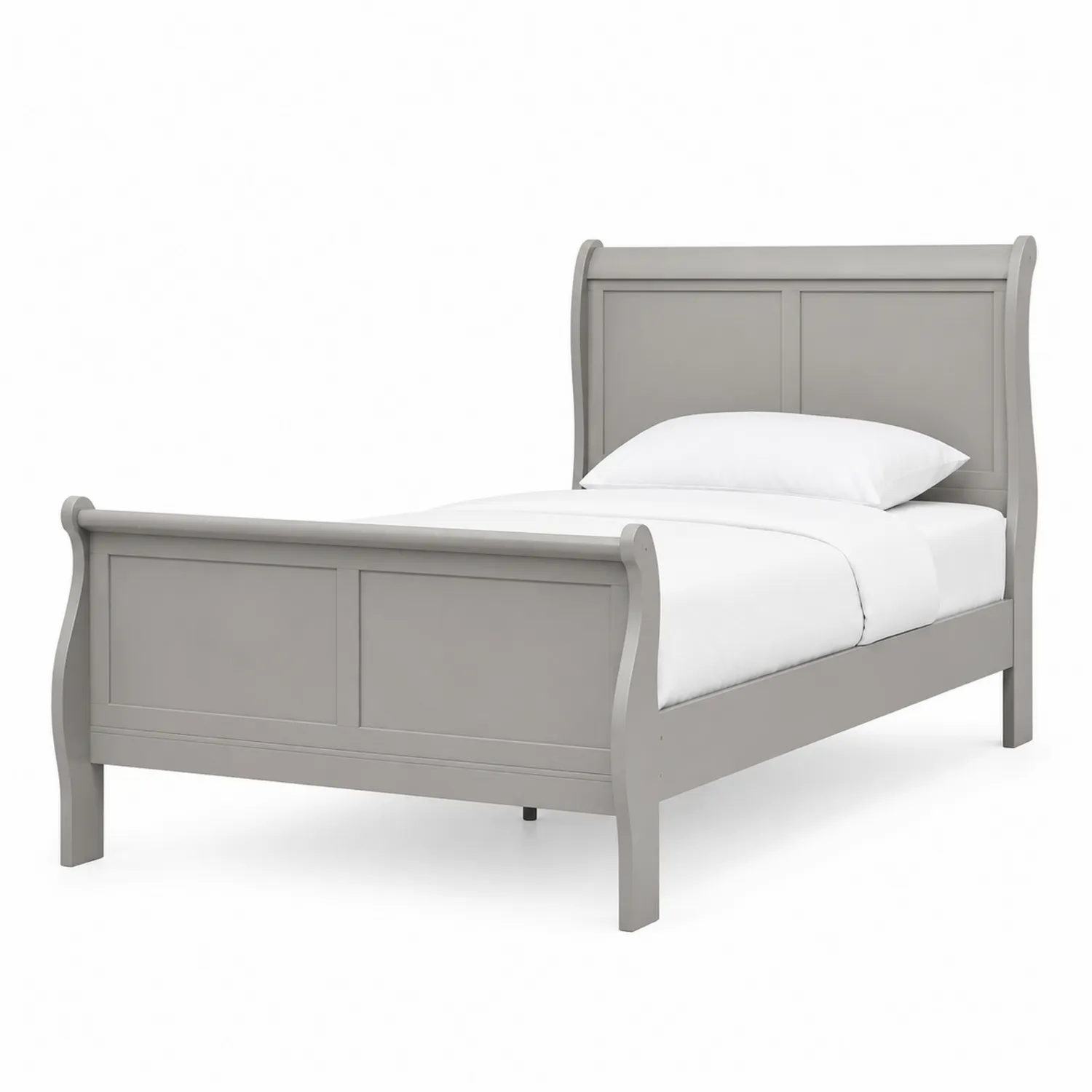 Lit simple bois Gris 200x90 cm-Hearthlyeu