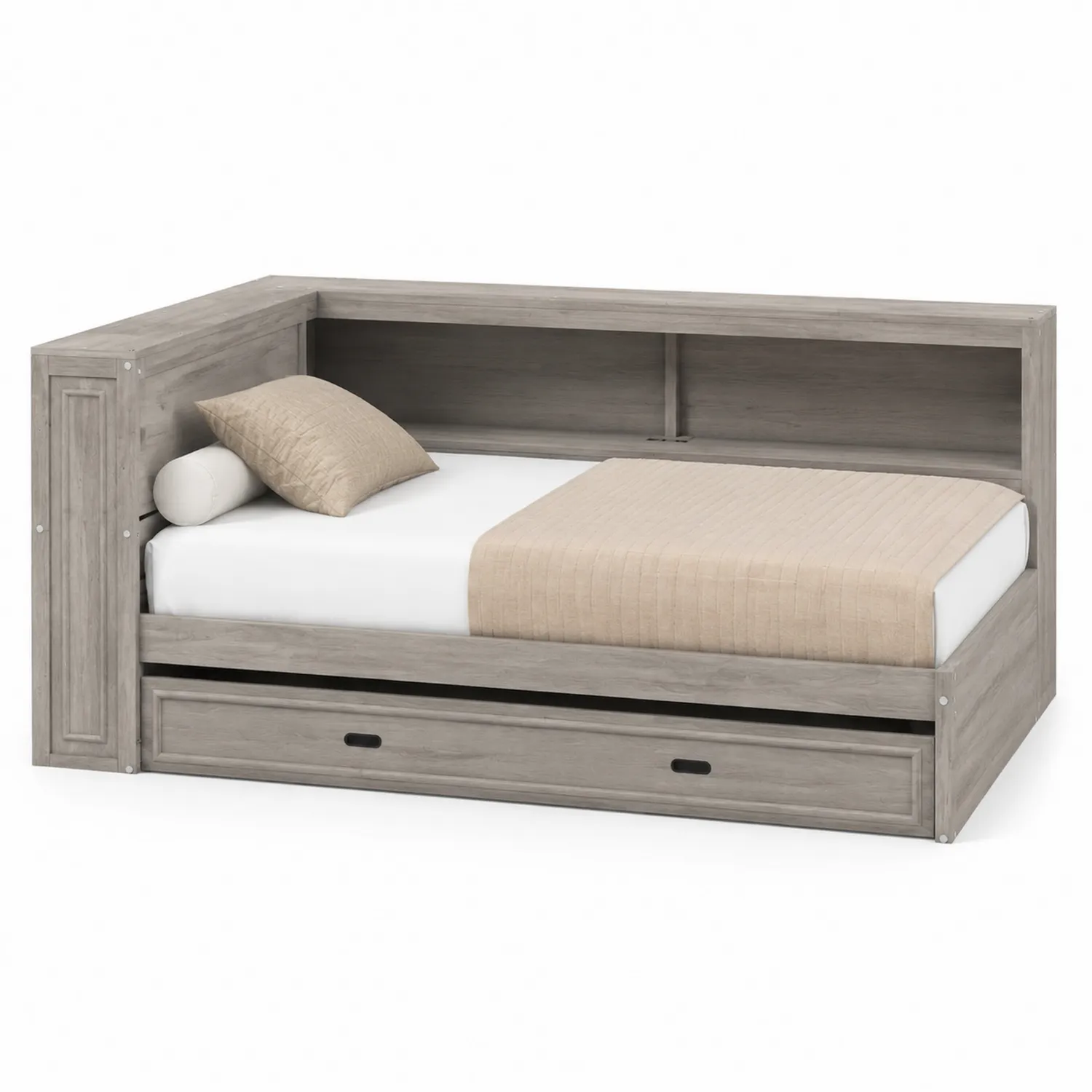 Lit en Bois de Pin avec Tiroir Gris 200x90 cm-Hearthlyeu