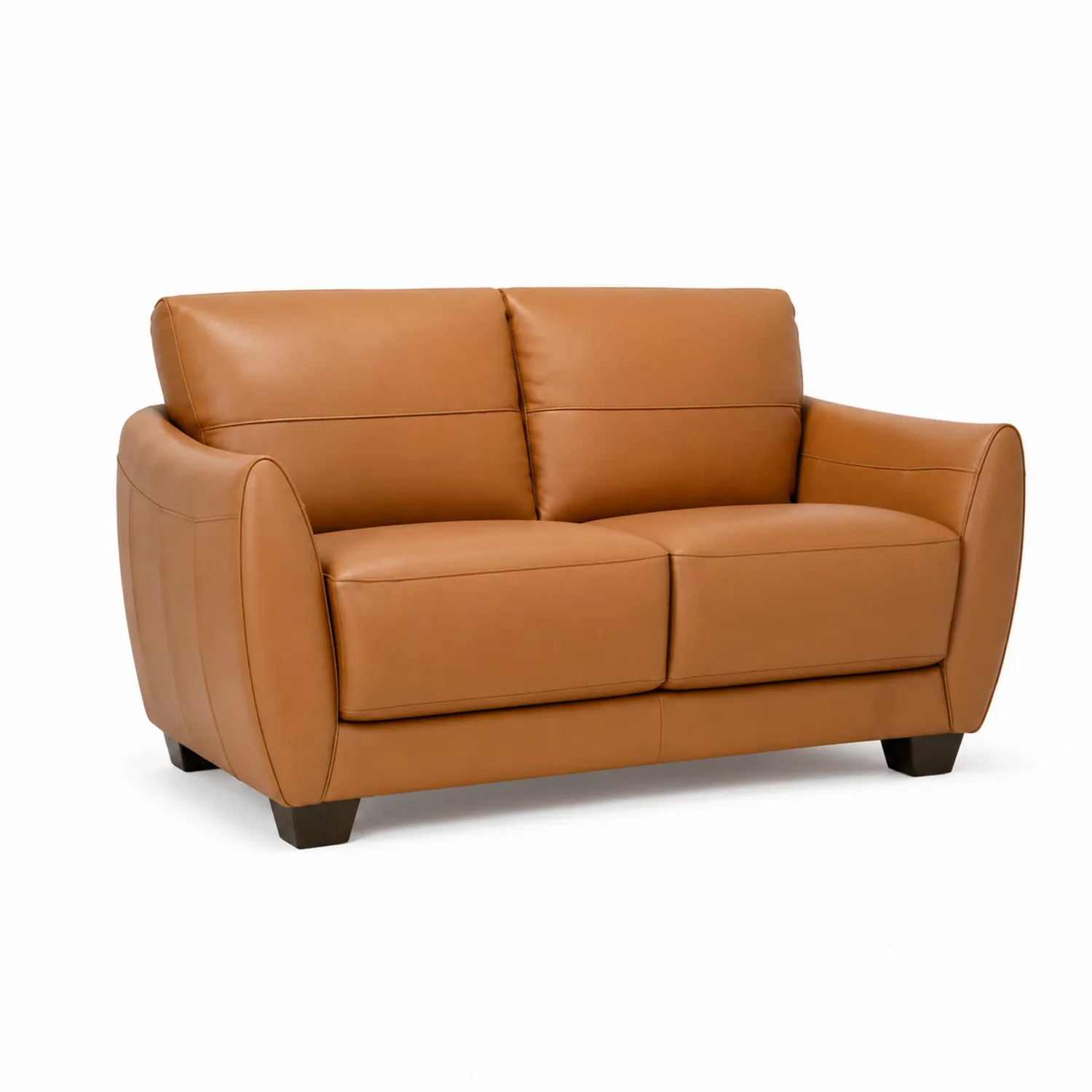 Canapé 2 places en cuir Marron-Hearthlyeu