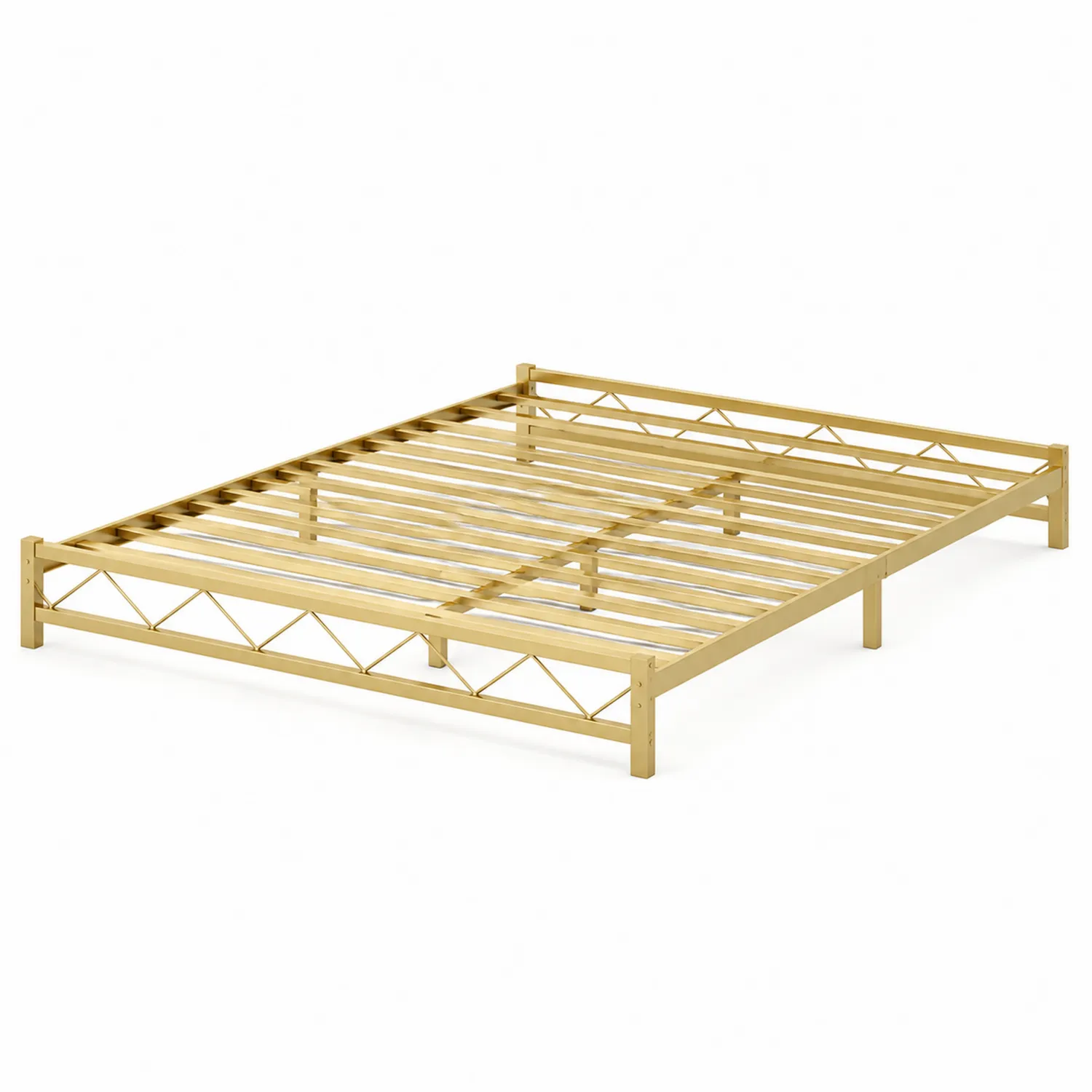 Cadre de lit en métal doré 200x150 cm-Hearthlyeu