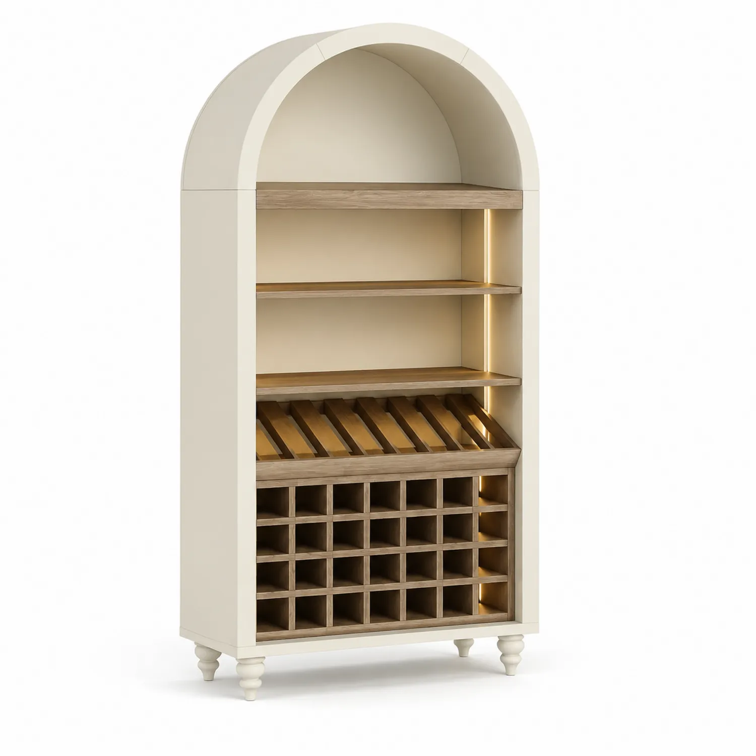 Armoire à vin en bois avec éclairage LED, 190 cm-Hearthlyeu