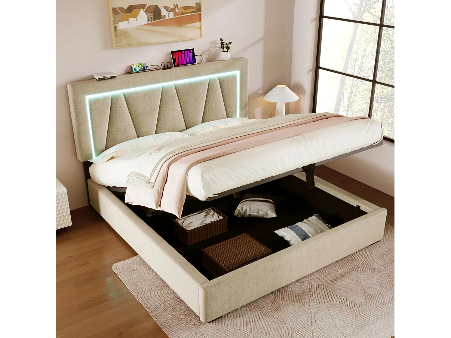 Schlafzimmer,Bereich Bett,Bettrahmen-LIVELORAE