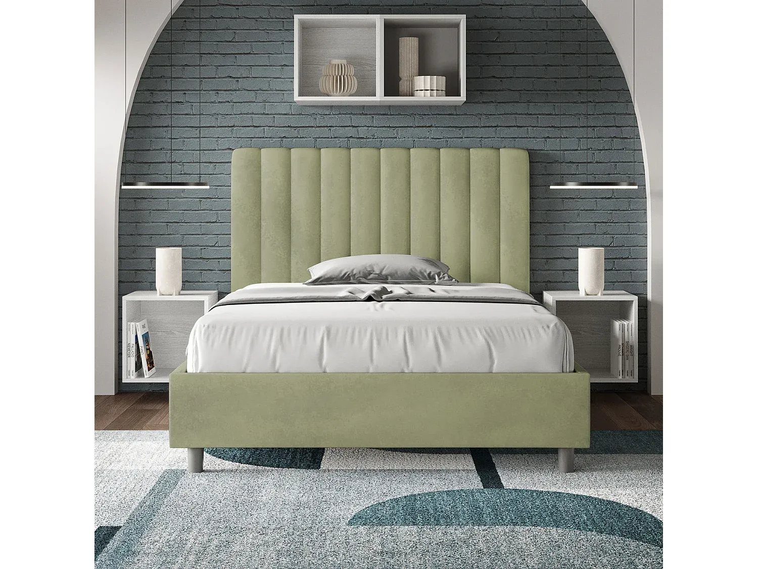 Schlafzimmer,Bereich Bett,Bett mit Bettkasten-LIVELORAE