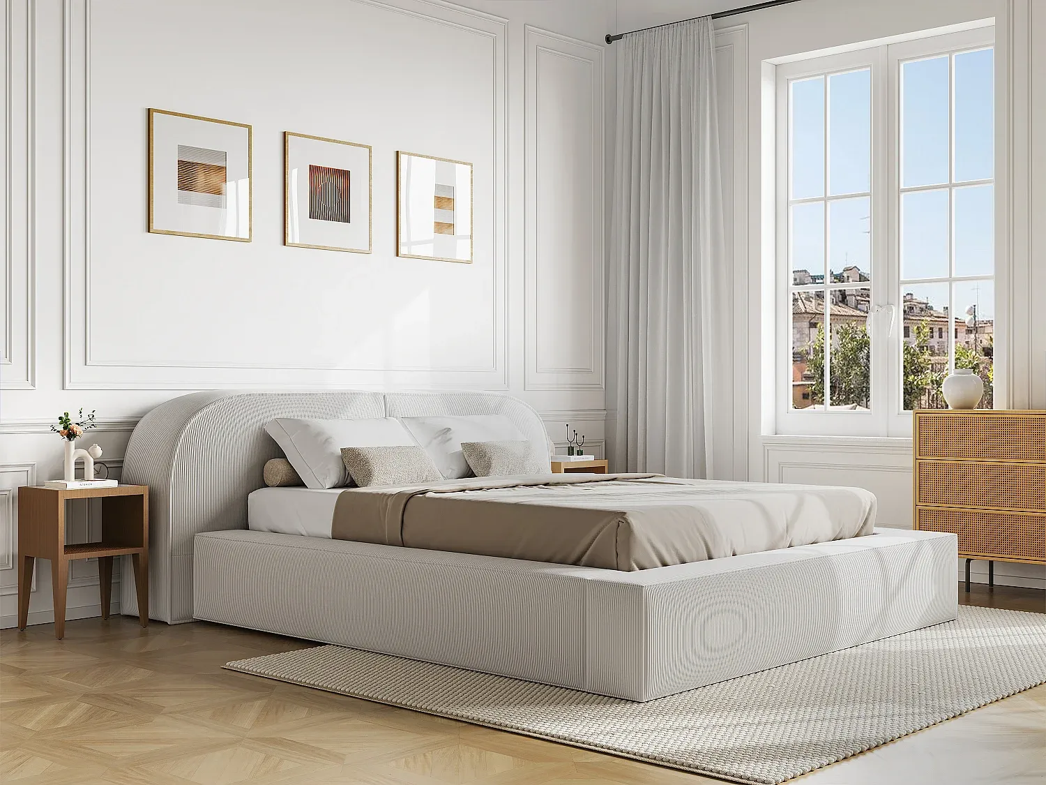 Schlafzimmer,Bereich Bett,Bett mit Bettkasten-LIVELORAE