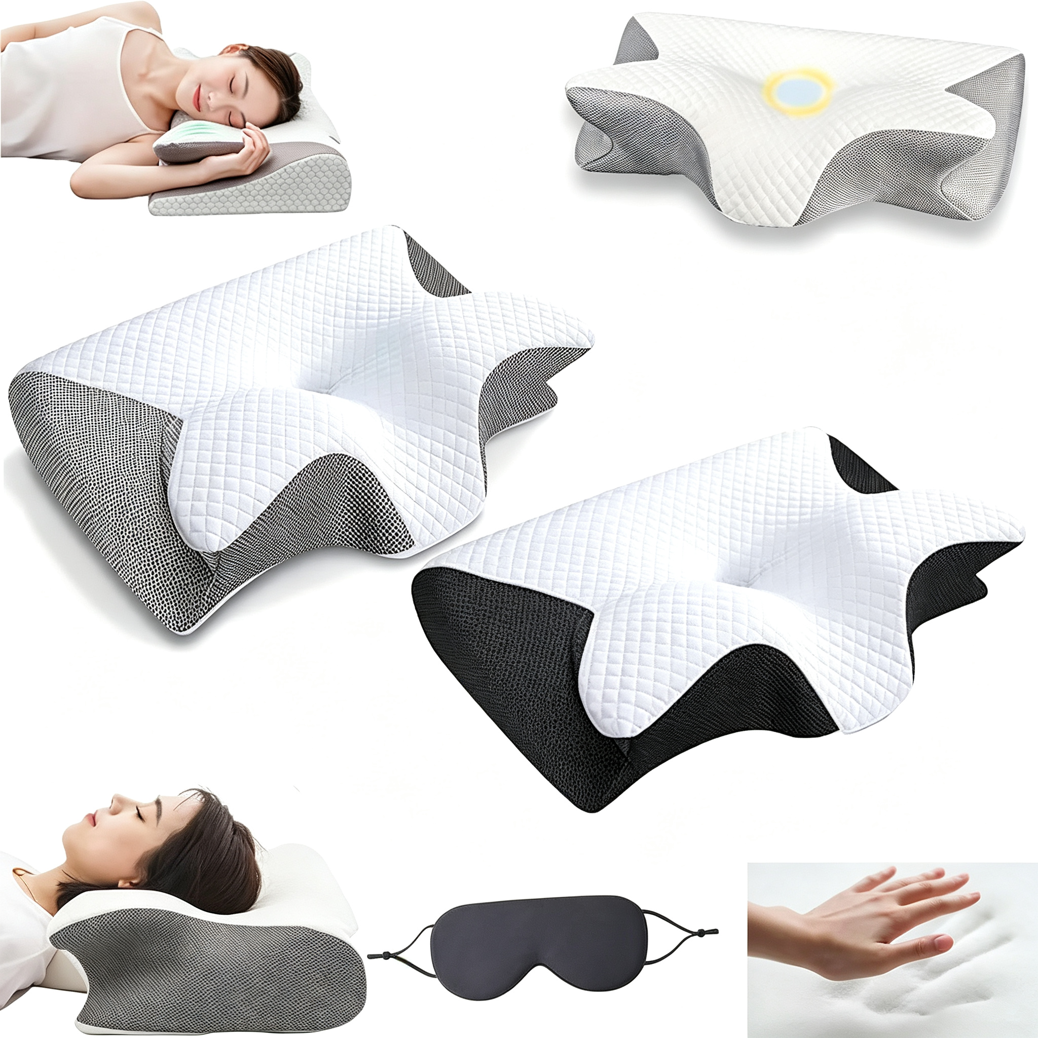 Pillow Hospitality Collection, Neckhaven Pillow, Neck Haven Pillows, The Neck Haven Enhanced Thickness Pillows, Contoured Support Pillows for Side Back Stomach Sleepers