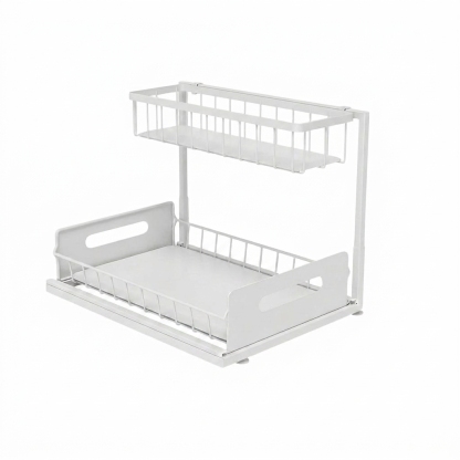 2-Tier Removable Storage Organizer, Detachable Multi-Purpose Shelving Rack for Kitchen Countertop & Bathroom Vanity
