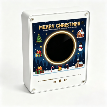 Custom Christmas Mini Vinyl Player with 9 Exchangeable Discs - Vintage Holiday Music Box & Perfect Christmas Gift for Music Lovers