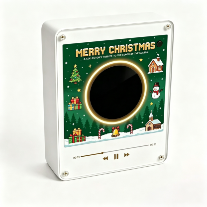 Custom Christmas Mini Vinyl Player with 9 Exchangeable Discs - Vintage Holiday Music Box & Perfect Christmas Gift for Music Lovers
