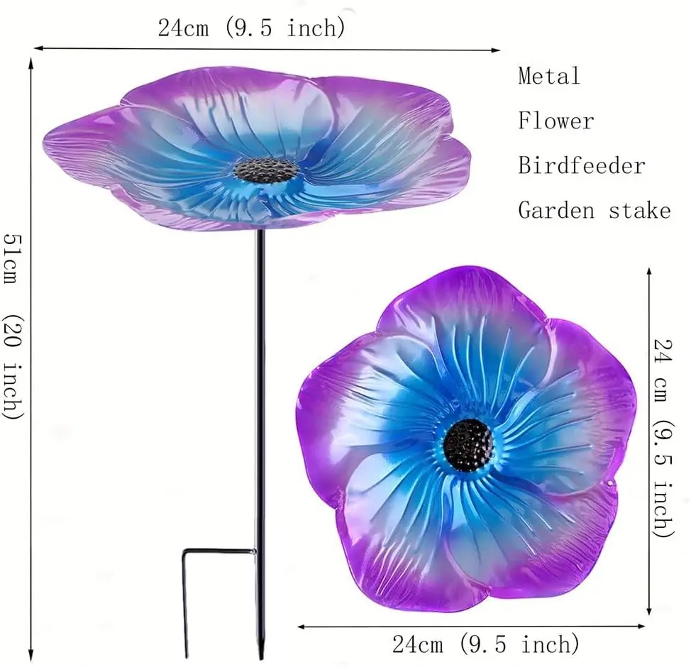 Flower bird feeder garden decoration