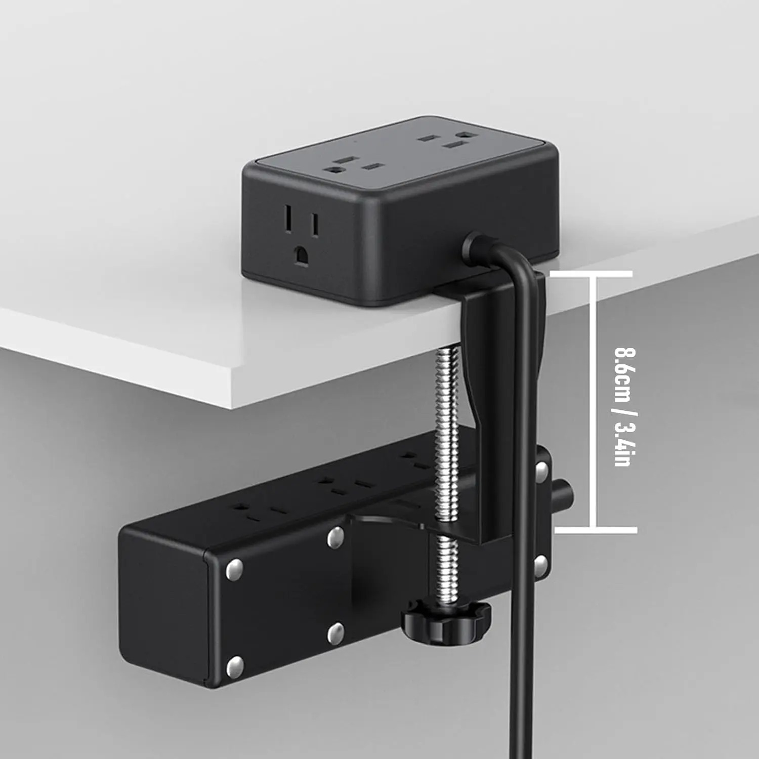 Power strip in modern office setup