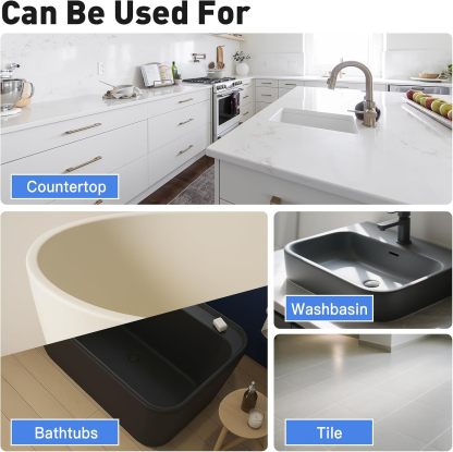 Vyreth Tile Paint, Tub and Tile Refinishing Kit with Tools, Water Based & Low Odor Bathtub Paint Tile Colorant, Easy to Use for Bathroom Kitchen, Semi-Gloss Dark Grey, White, Black, 100g, 300g, 500g
