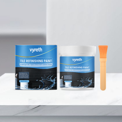 Vyreth Tile Paint, Tub and Tile Refinishing Kit with Tools, Water Based & Low Odor Bathtub Paint Tile Colorant, Easy to Use for Bathroom Kitchen, Semi-Gloss Dark Grey, White, Black, 100g, 300g, 500g