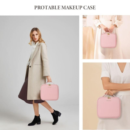 Travel Makeup Bag with LED Mirror