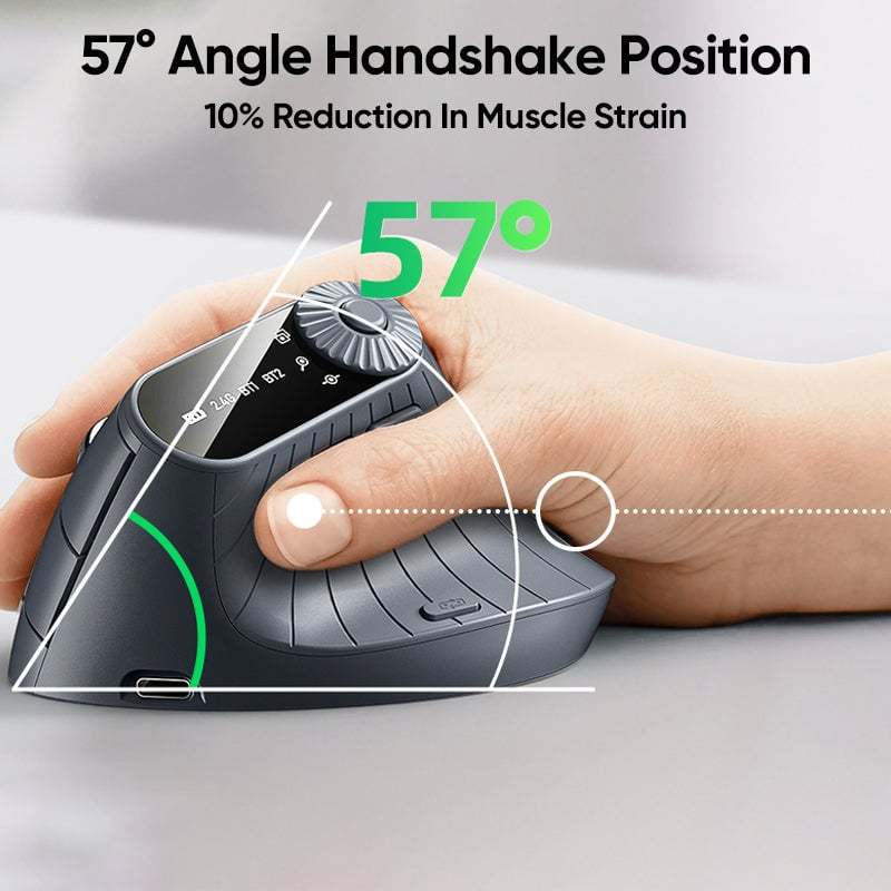 Ergonomic Triple-Connect Wireless Mouse