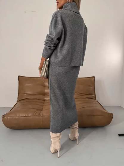 💥Midi Dress and Turtle Neck Sweater Set