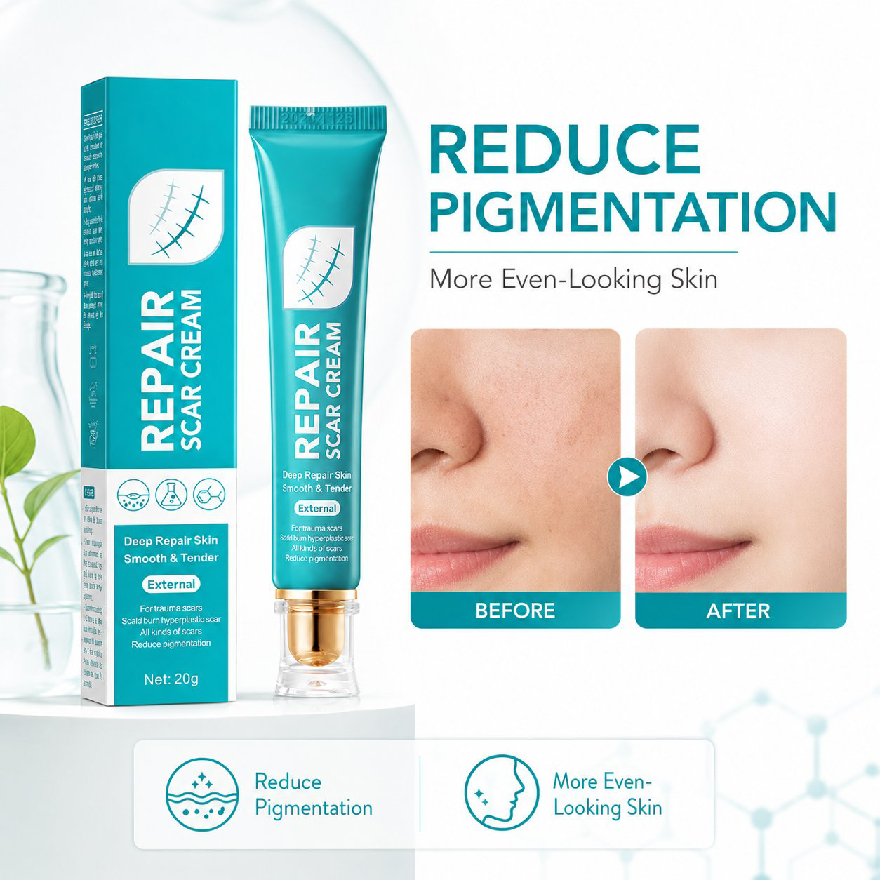 💥 Deep Repair Scar Cream | Advanced Gel for Surgical, Burn & Acne Scars