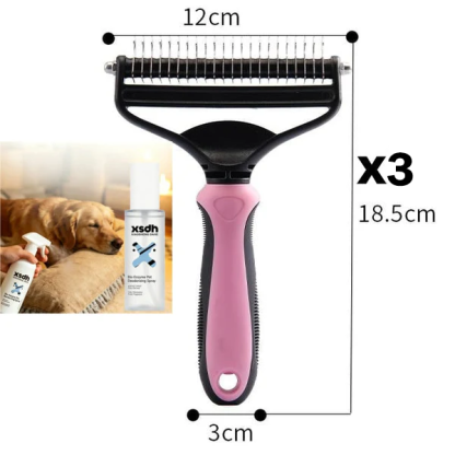 ⏳LAST DAY: Buy 2 Get 1 FREE! 🎉 #1 in UK Pet Grooming 2026 🏆Professional Double-Sided Deshedding Brush for Dogs & Cats – Reduces Shedding by 90%💪
