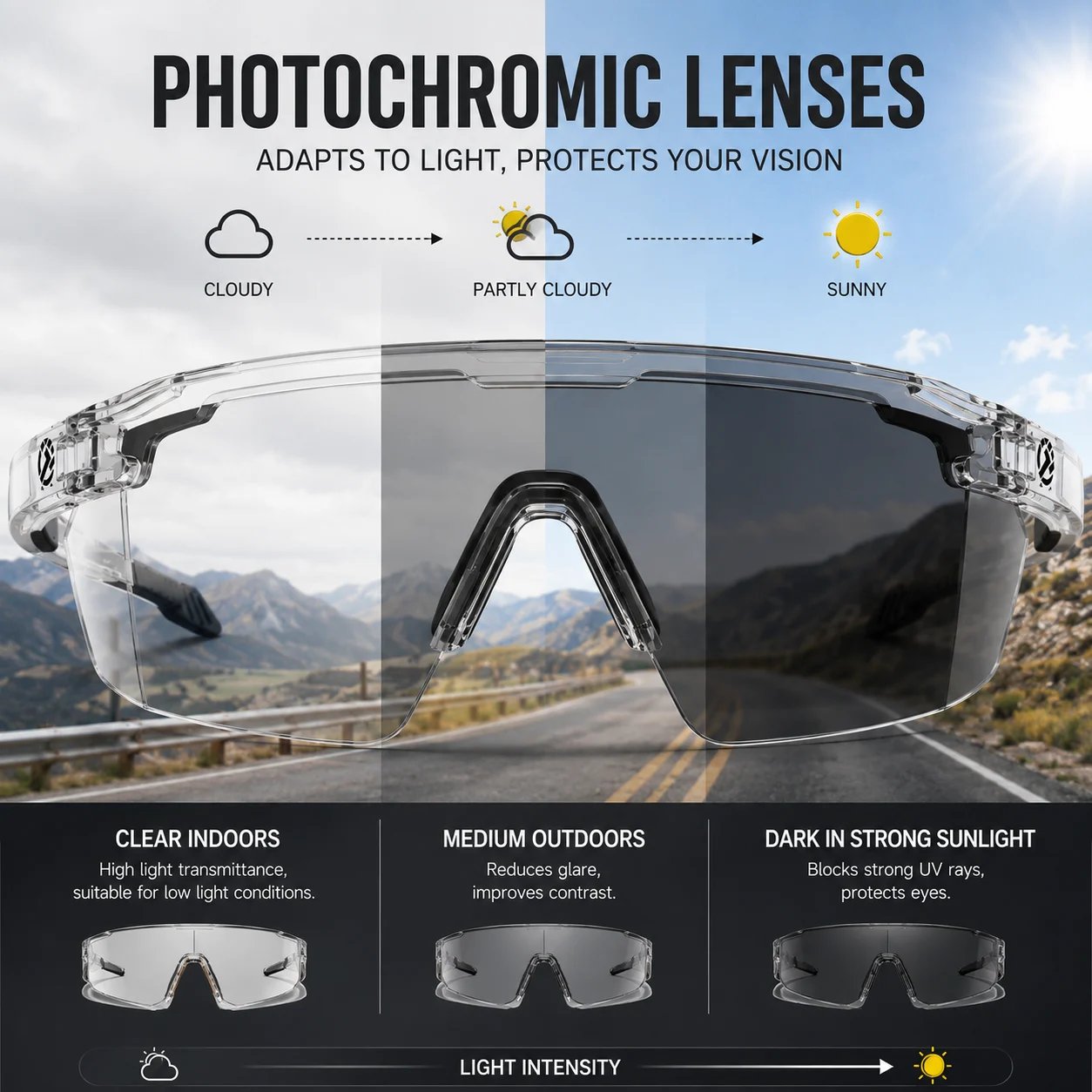 49% OFF This Week Promotions🕶️UV400 Photochromic Polarized Safety Glasses – 🥇Impact Resistant Outdoor Sports & Work Eyewear✨