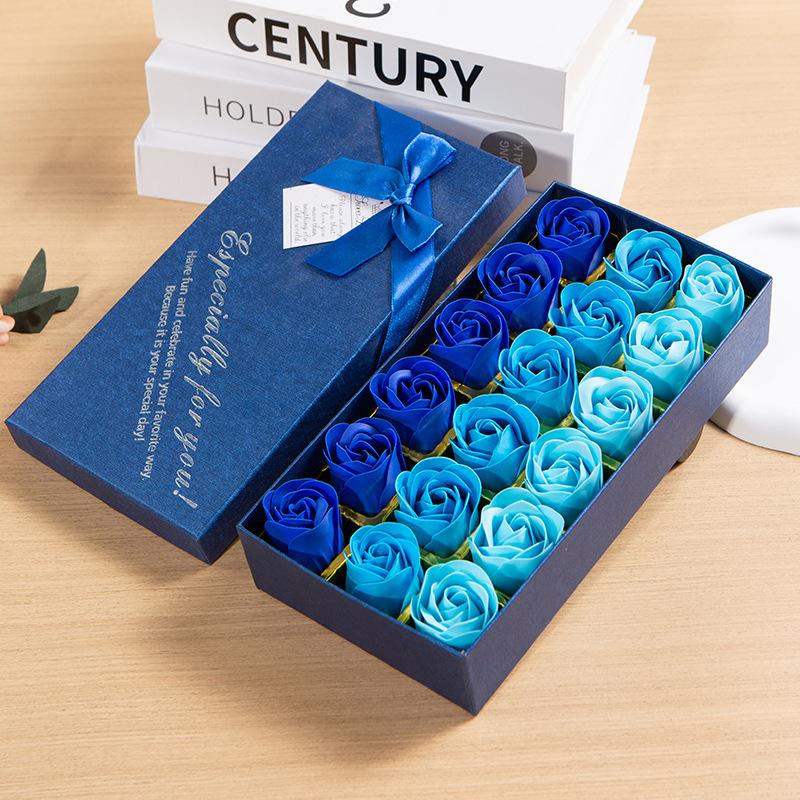 Artificial Rose Soap Flower Gift Box, 1 Box Colorful Romantic Aesthetic Rose Soap Flower Bouquet, Birthday Gift for Girlfriend, Wedding, Party, Anniversary, Body Care