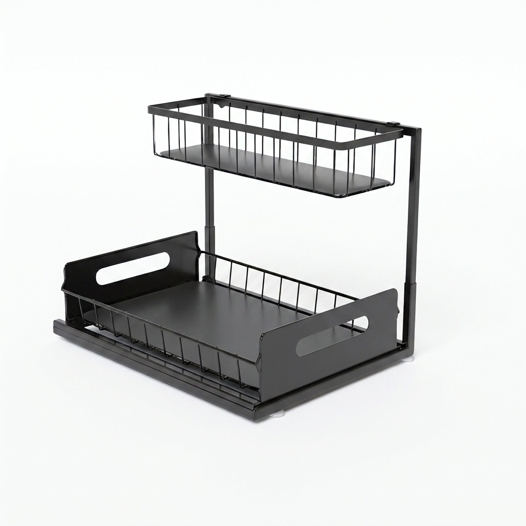 2-Tier Removable Storage Organizer, Detachable Multi-Purpose Shelving Rack for Kitchen Countertop & Bathroom Vanity