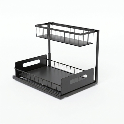 2-Tier Removable Storage Organizer, Detachable Multi-Purpose Shelving Rack for Kitchen Countertop & Bathroom Vanity