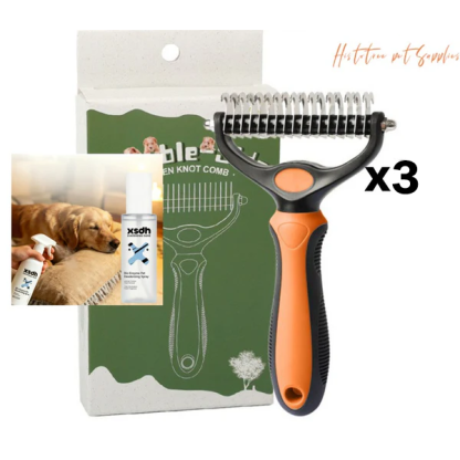 ⏳LAST DAY: Buy 2 Get 1 FREE! 🎉 #1 in UK Pet Grooming 2026 🏆Professional Double-Sided Deshedding Brush for Dogs & Cats – Reduces Shedding by 90%💪