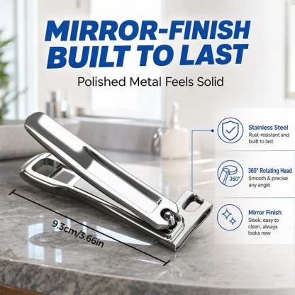 🔥HOT SALE🔥60 Degree Rotating Stainless Steel Nail Clipper Sharp Swivel Head Manicure Pedicure Tool for Thick Nails