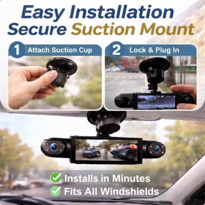 🚨[Best Seller] Stop Driving Blind! 4-Way Simultaneous Recording Dash Cam - 360° Full Coverage