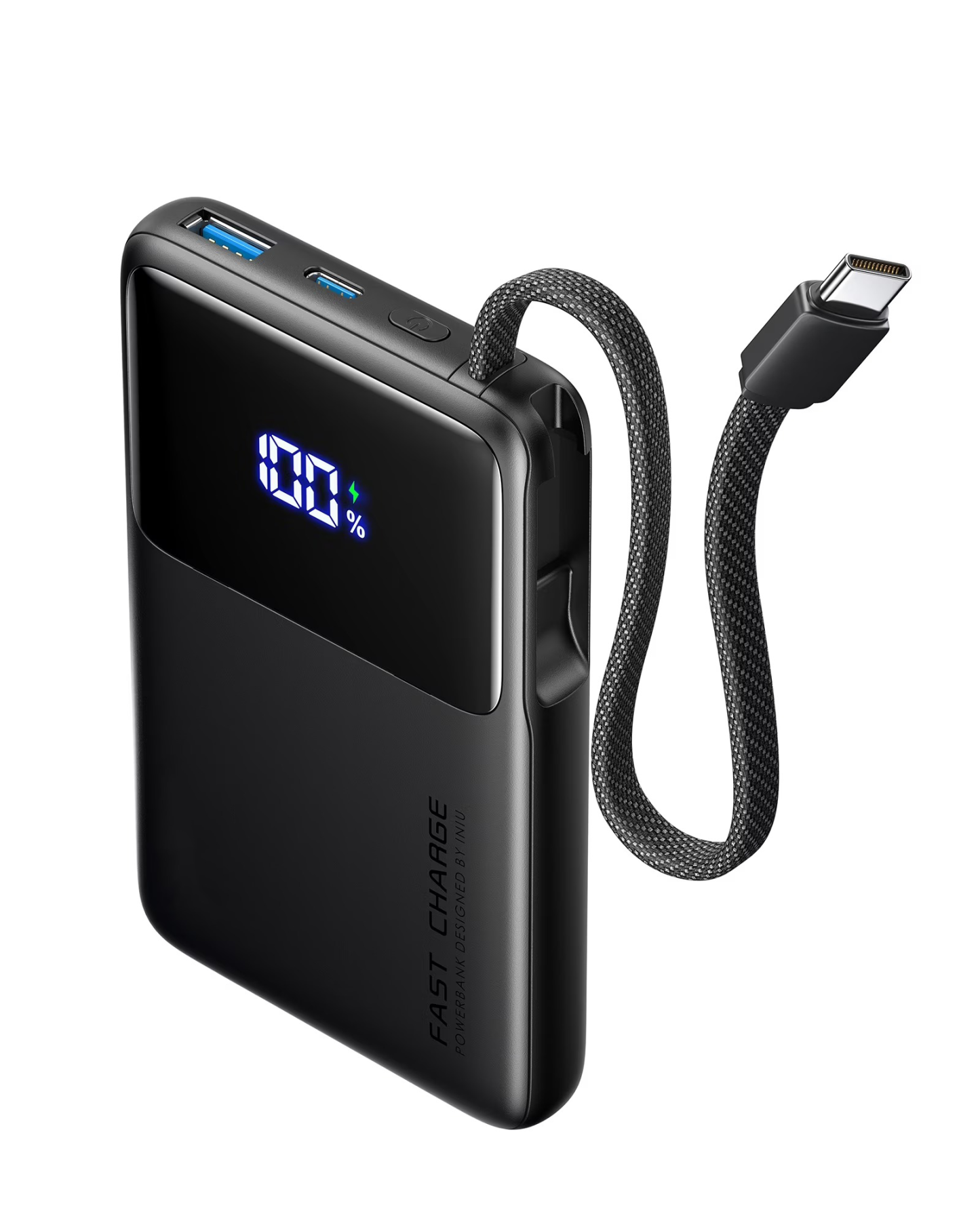 10,000 mAh Portable Power Bank with USB-C Cable, 45W Fast Portable Charger, Battery Pack with LED Display Compatible with iPhone and Android Phone,Hiking,Travel Essentials