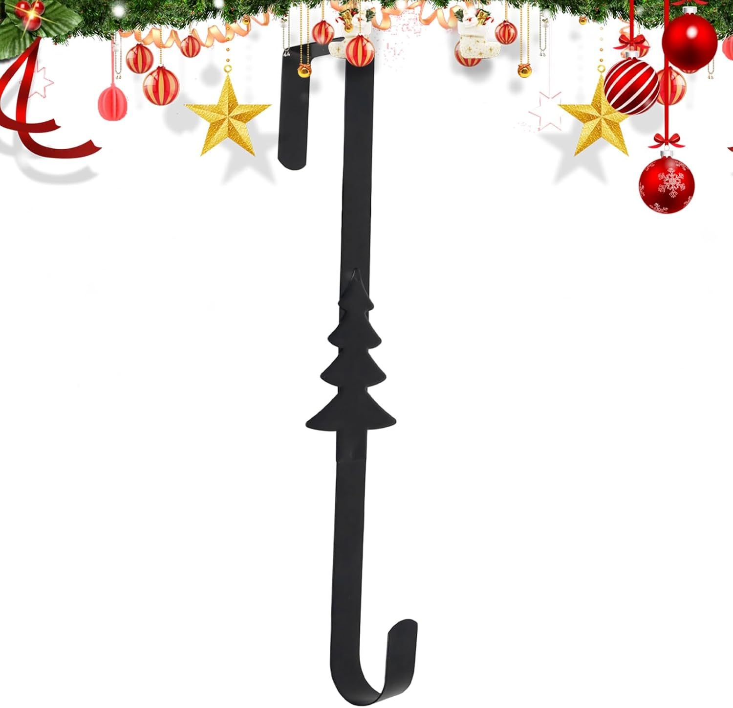 Christmas Wreath Hook for Front Door Heavy Duty Welcome Sign Holder