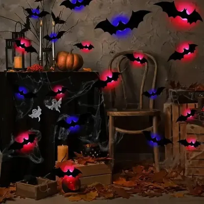 BougeRV 3D Bat Light Design LED Decorations - 12pcs Set