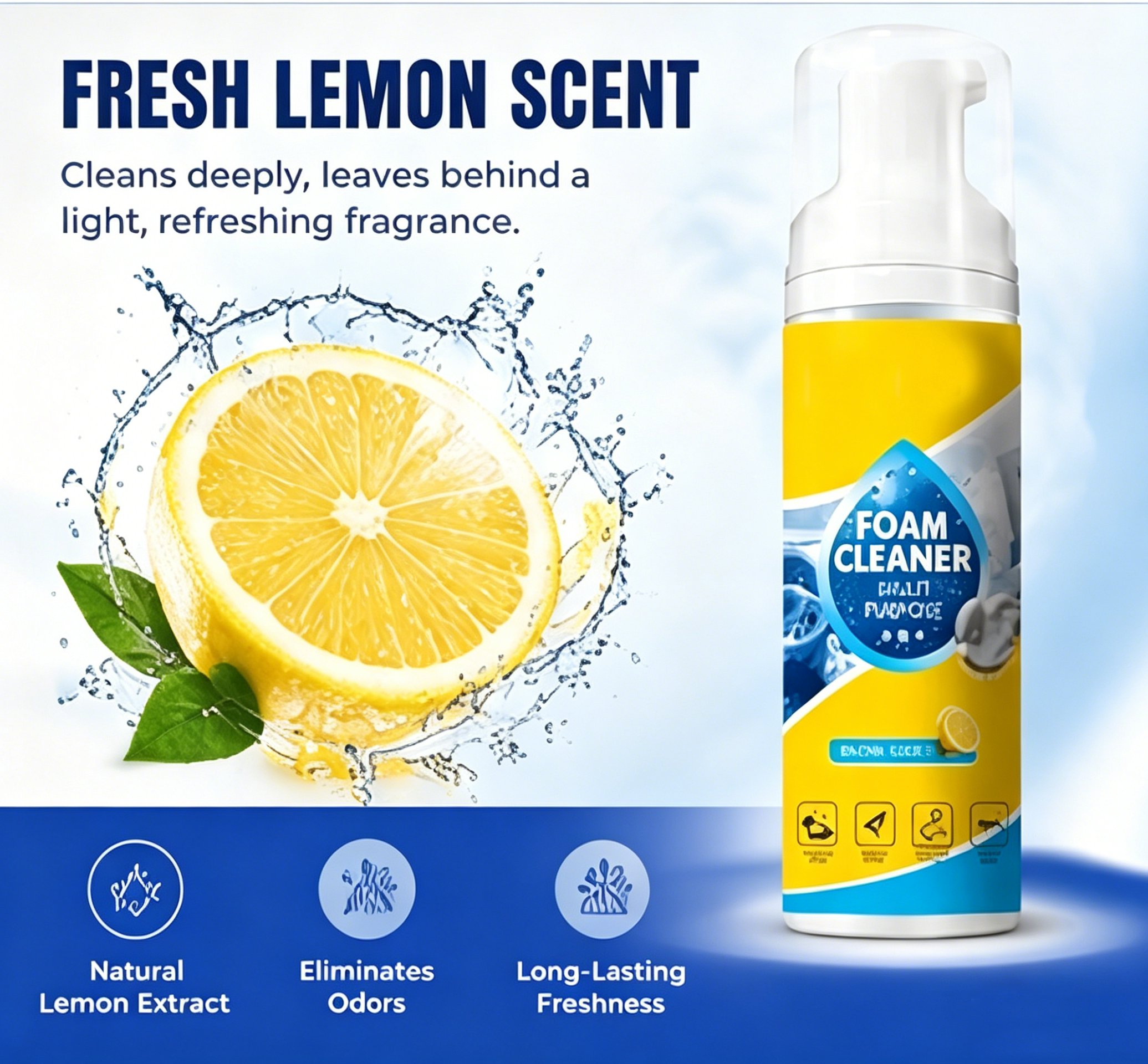Fresh lemon scent foam cleaner