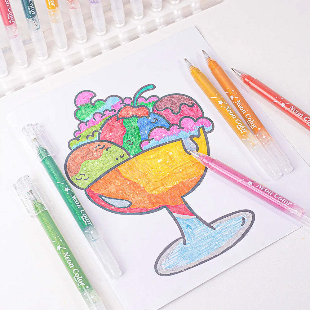 Glitter Gel Pens Metallic Drawing Set