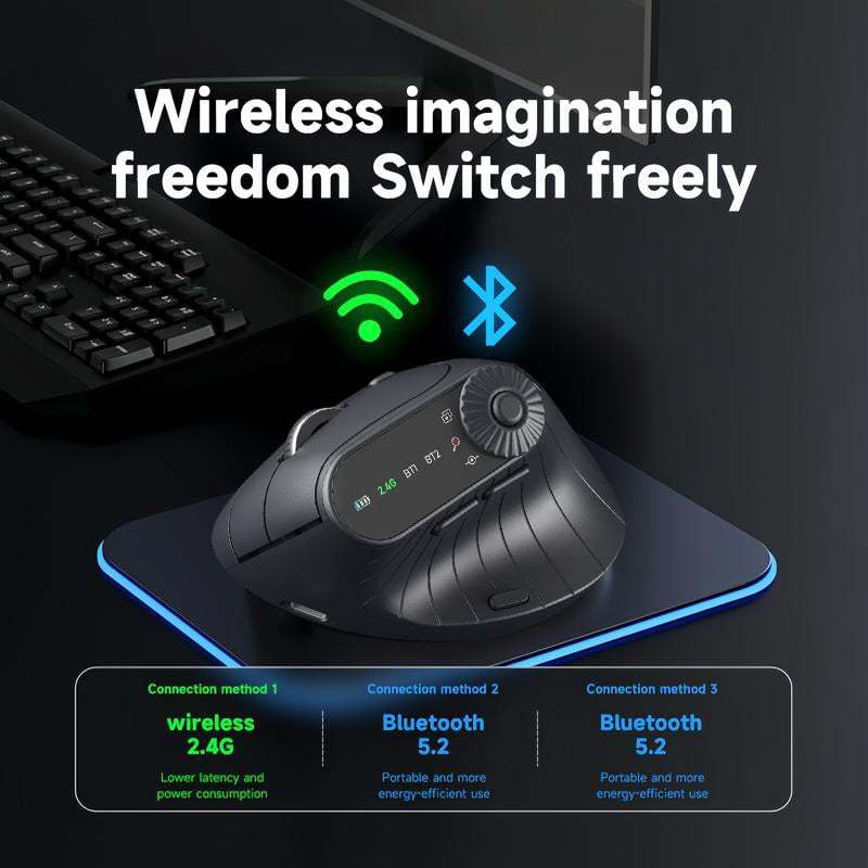 Ergonomic Triple-Connect Wireless Mouse