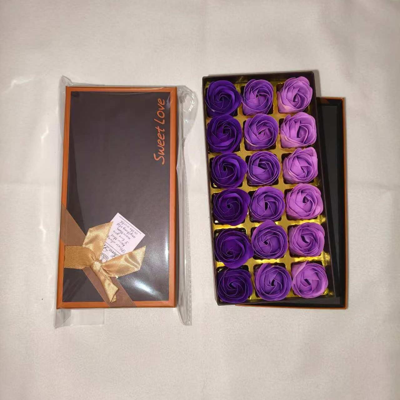 Artificial Rose Soap Flower Gift Box, 1 Box Colorful Romantic Aesthetic Rose Soap Flower Bouquet, Birthday Gift for Girlfriend, Wedding, Party, Anniversary, Body Care
