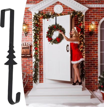 Christmas Wreath Hook for Front Door Heavy Duty Welcome Sign Holder