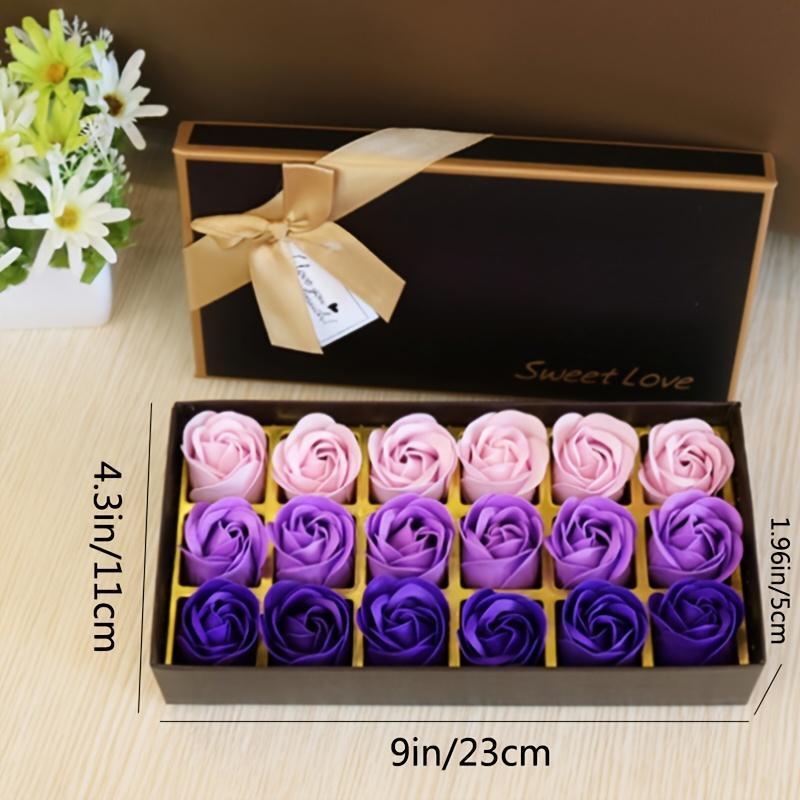 Artificial Rose Soap Flower Gift Box, 1 Box Colorful Romantic Aesthetic Rose Soap Flower Bouquet, Birthday Gift for Girlfriend, Wedding, Party, Anniversary, Body Care