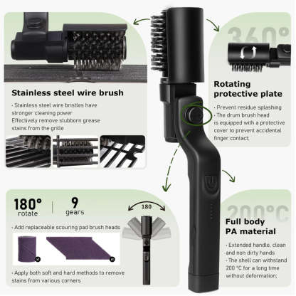 Electric 3-Speed Grill Brush