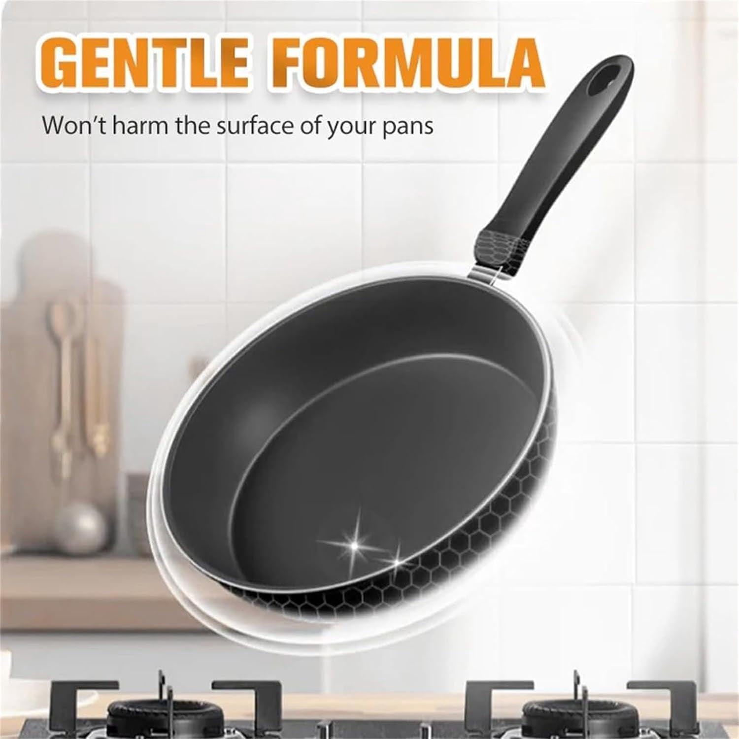 Powerful Burnt Residue Remover Paste for Cookware, Pot Bottom Black Stain Remover Paste, All Purpose Cleaner for Bottom of Pans, Black Cleaning Film for Stove Tops & Grills Restores Shine
