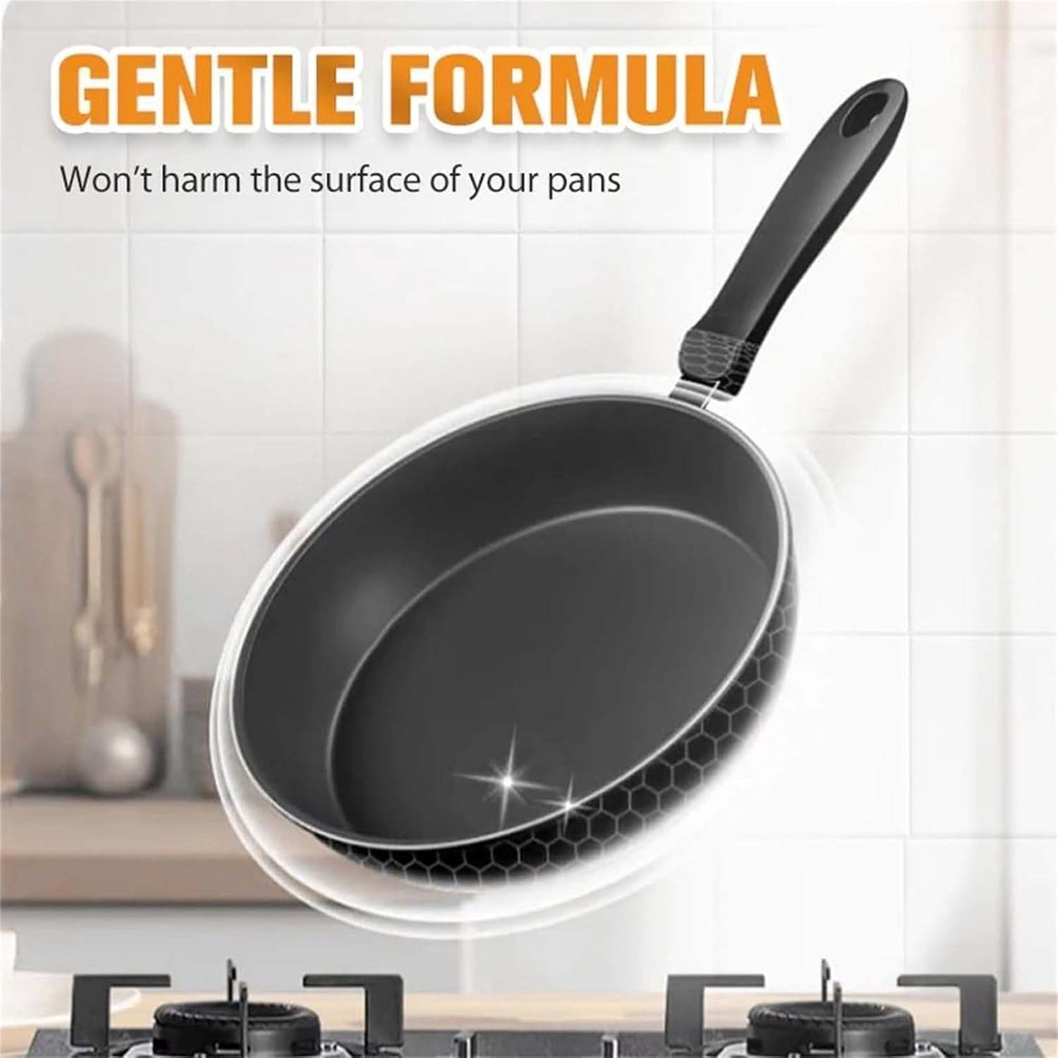 Powerful Burnt Residue Remover Paste for Cookware, Pot Bottom Black Stain Remover Paste, All Purpose Cleaner for Bottom of Pans, Black Cleaning Film for Stove Tops & Grills Restores Shine