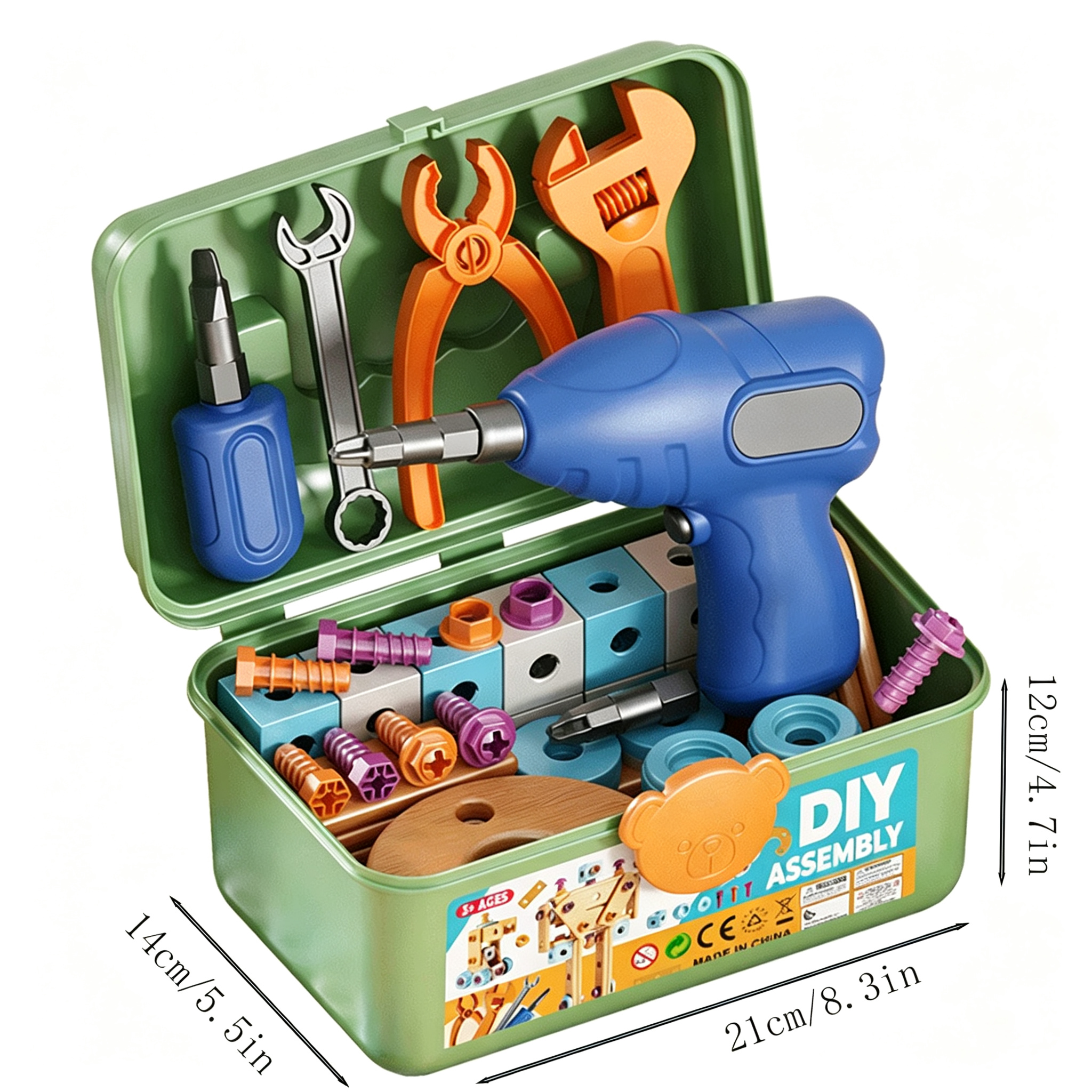 126PCS Kids Tool Set Electric Drill Screwdriver Toy Repair Box Ideal Gift
