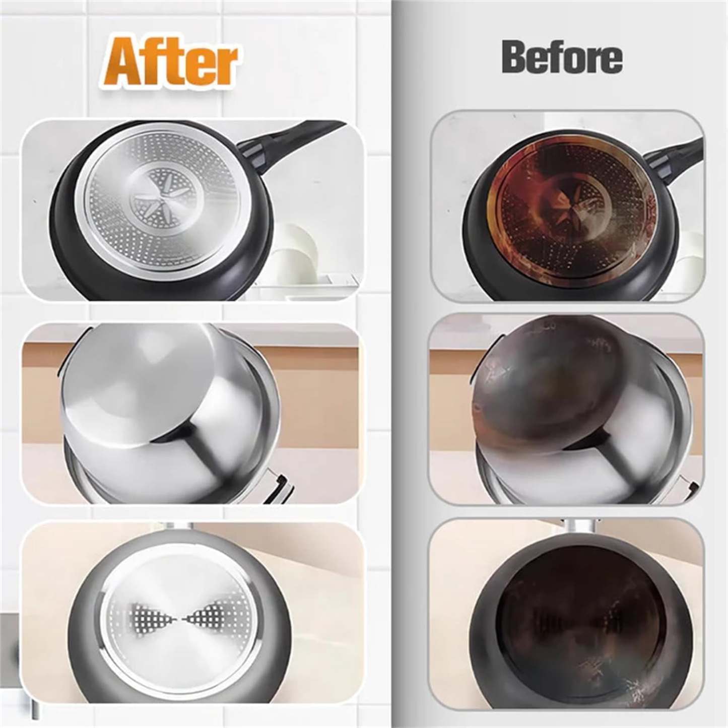 Powerful Burnt Residue Remover Paste for Cookware, Pot Bottom Black Stain Remover Paste, All Purpose Cleaner for Bottom of Pans, Black Cleaning Film for Stove Tops & Grills Restores Shine