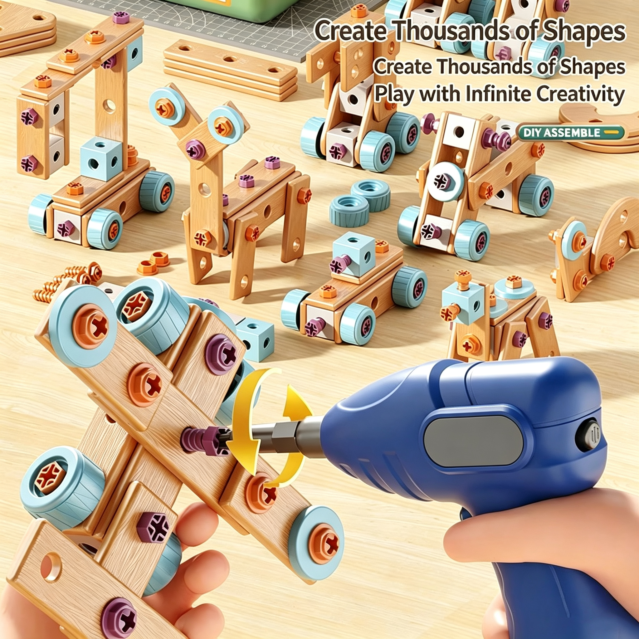126PCS Kids Tool Set Electric Drill Screwdriver Toy Repair Box Ideal Gift