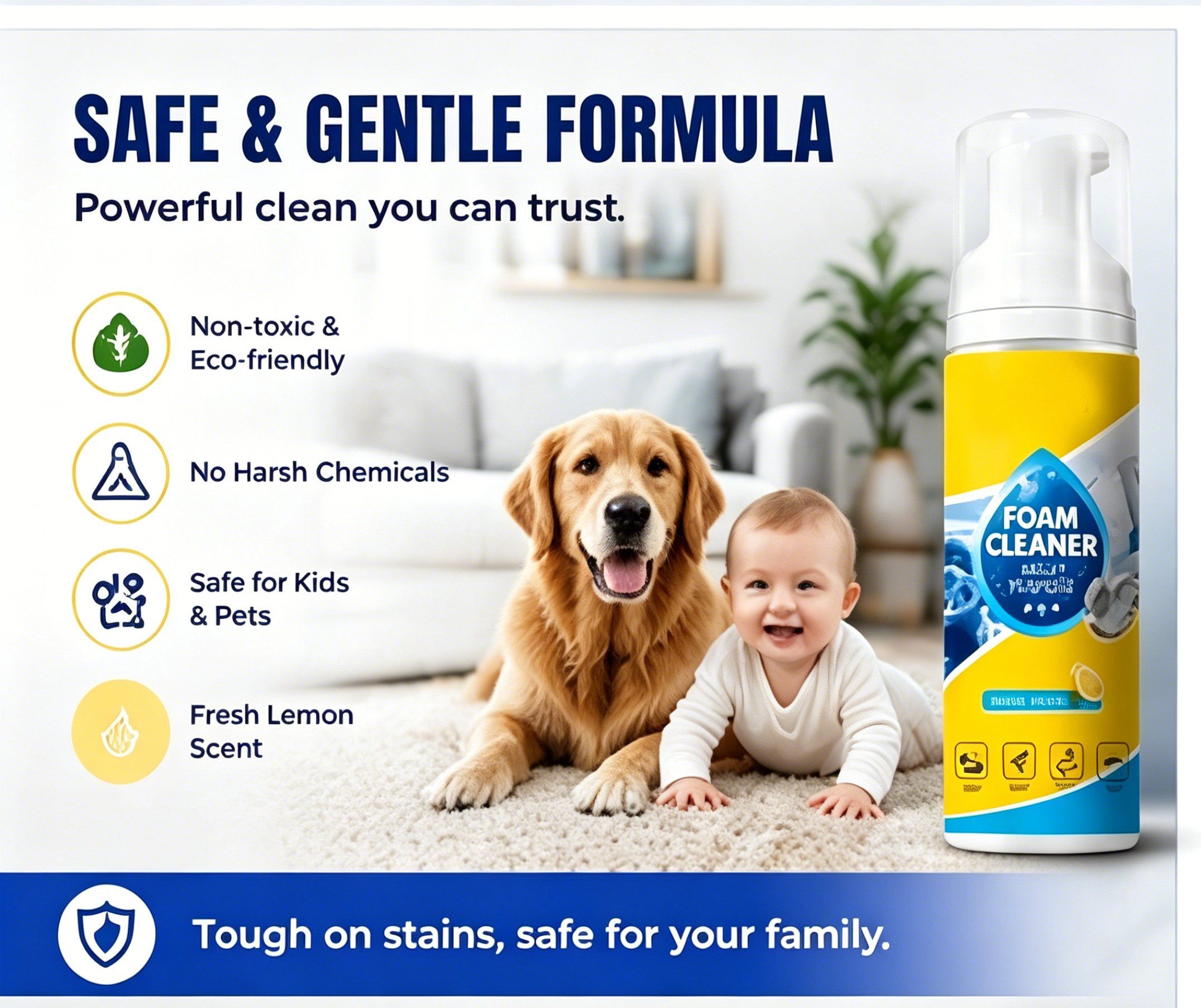 Kid and pet safe cleaning formula