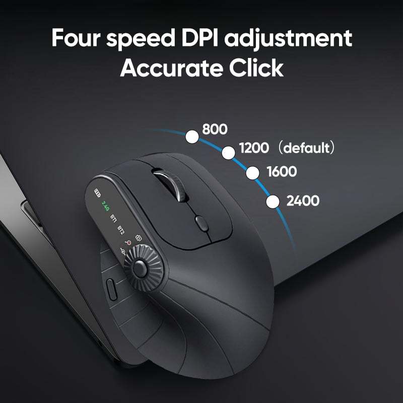 Ergonomic Triple-Connect Wireless Mouse