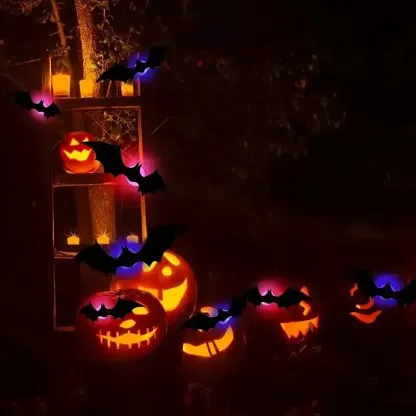 BougeRV 3D Bat Light Design LED Decorations - 12pcs Set